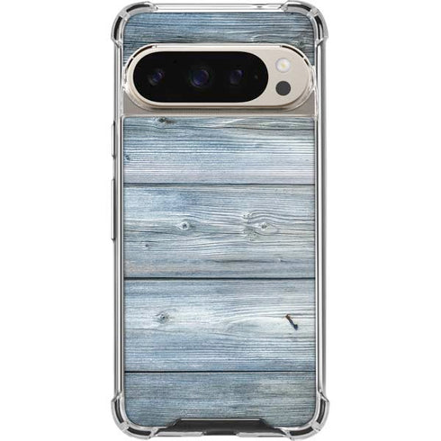 Weathered Blue Wood Pixel 9/9 Pro Clear Case